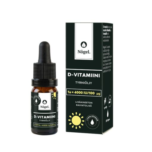 D3-vitamiini, tyrniöljy, 4000 IU/100 μg, 10 ml