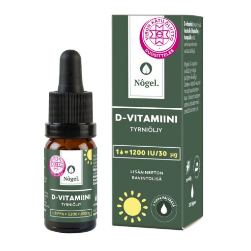 D3-vitamiini, tyrniöljy, 1200 IU/30 μg, 10 ml