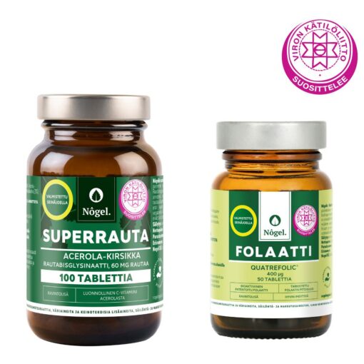 Odottavan äidin pakkaus 2: Superrauta 60 mg ja folaatti, Quatrefolic®, 50 tablettia