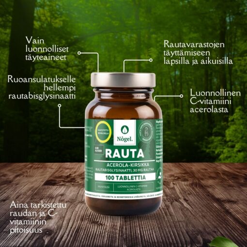 Rauta, Acerola kirsikka, 30 mg, 100 tablettia - Image 2