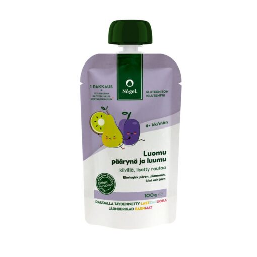 Rautainen luomu päärynä ja luumu kiivillä, 100 g