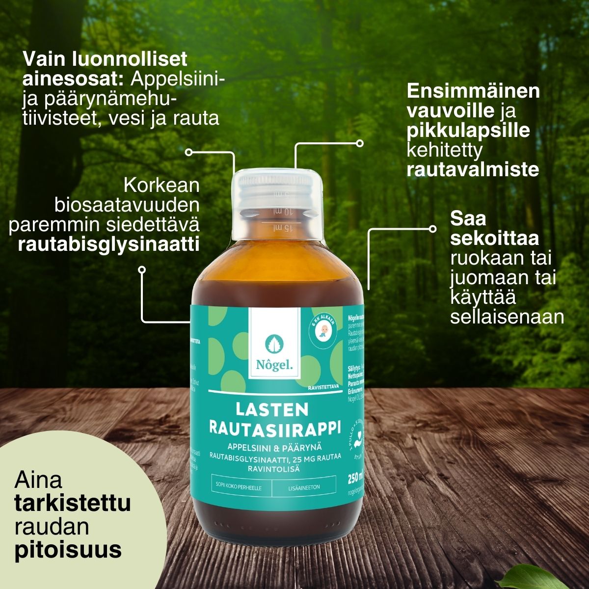 Lasten rautasiirappi 6 kk alkaen, appelsiini ja päärynä, 250 ml, 25 mg/10 ml (parsta ennen 22/04/2026) - Image 3